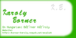 karoly borner business card